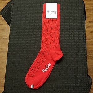 Men's Red Geometric Shapes Dress Socks Size 10-13